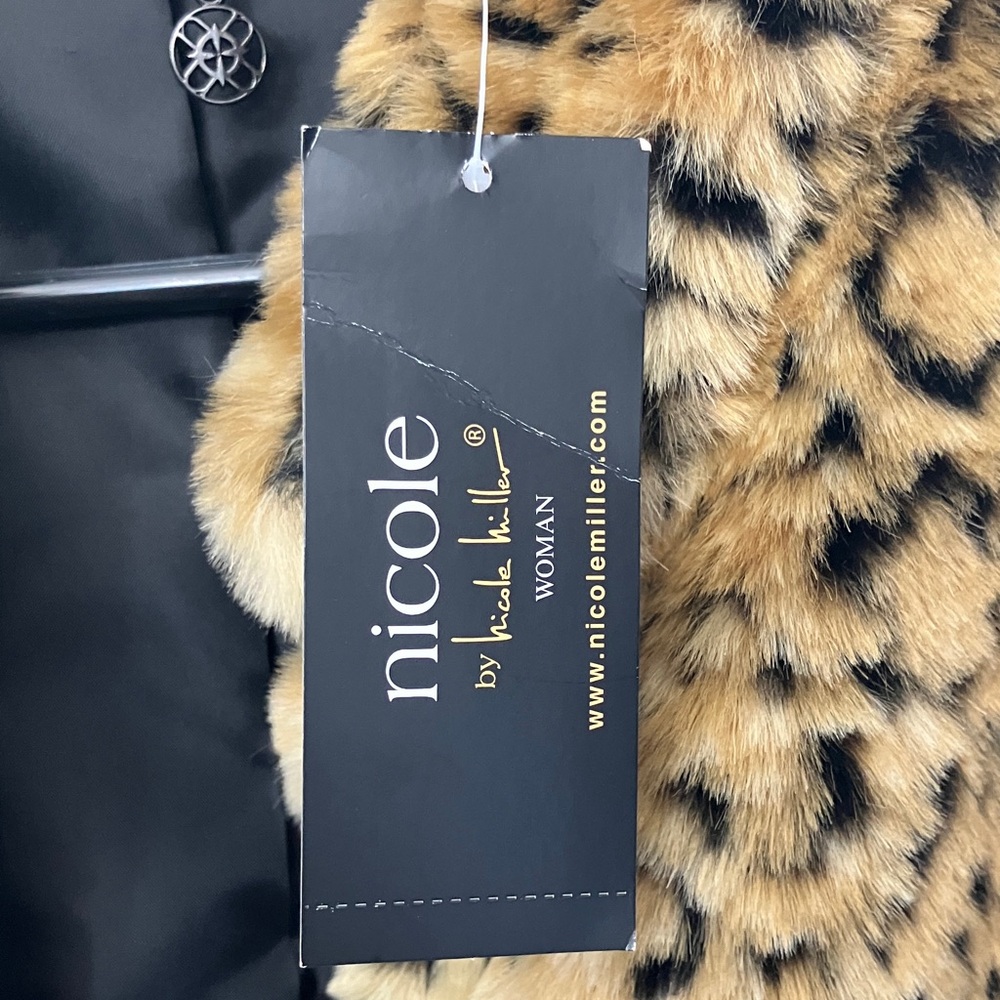 Nicole Miller Brown Teddy Jacket Faux Fur Plush - Picture 6 of 7